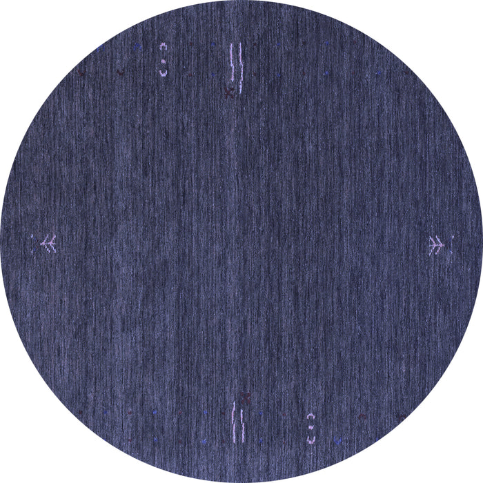 Round Abstract Blue Contemporary Rug, con157blu