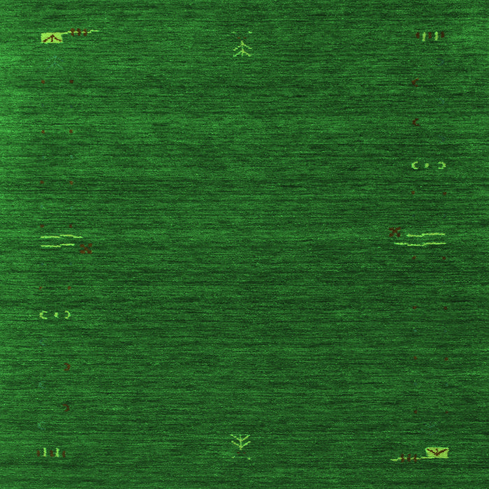Round Machine Washable Abstract Green Contemporary Area Rugs, wshcon157grn