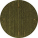 Round Abstract Brown Contemporary Rug, con157brn