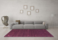 Machine Washable Abstract Pink Contemporary Rug, wshcon157pnk