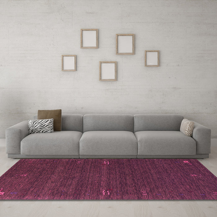 Machine Washable Abstract Pink Contemporary Rug in a Living Room, wshcon157pnk