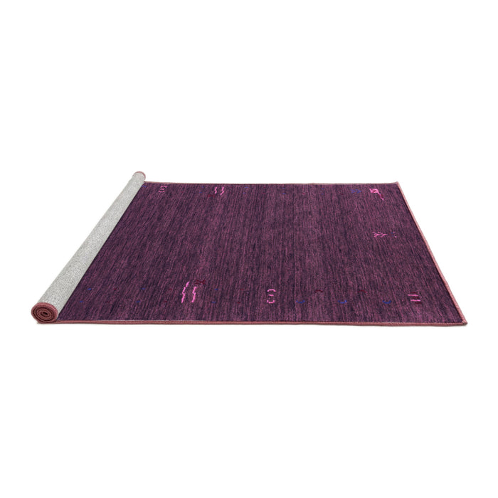 Sideview of Machine Washable Abstract Purple Contemporary Area Rugs, wshcon157pur