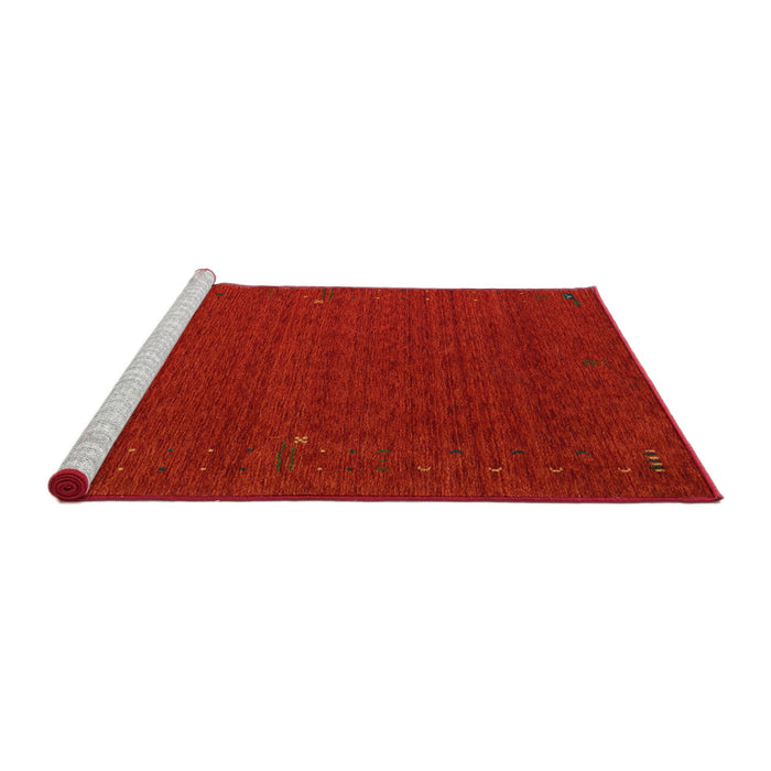 Serging Thickness of Machine Washable Contemporary Neon Red Rug, wshcon158