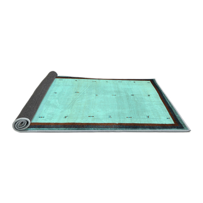 Sideview of Solid Light Blue Modern Rug, con1580lblu