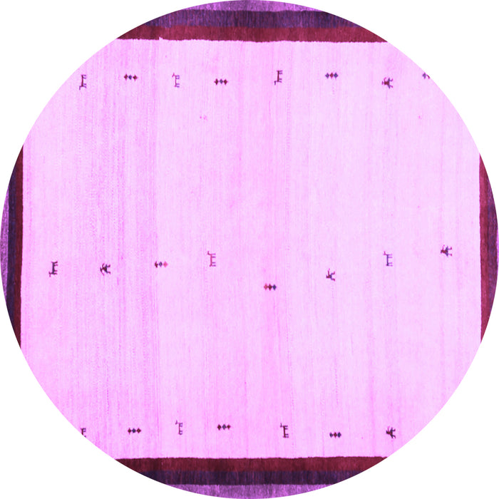 Round Machine Washable Solid Purple Modern Area Rugs, wshcon1580pur