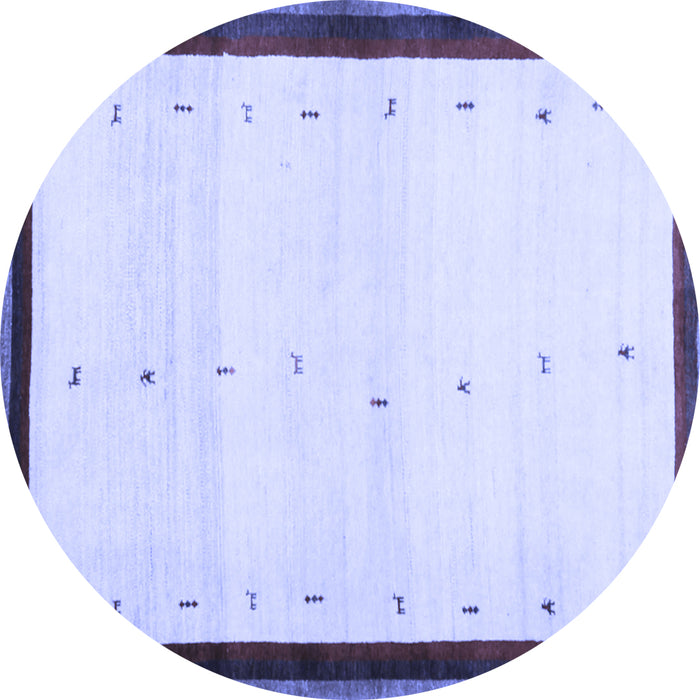 Round Solid Blue Modern Rug, con1580blu