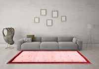 Machine Washable Solid Red Modern Rug, wshcon1580red