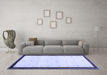 Machine Washable Solid Blue Modern Rug in a Living Room, wshcon1580blu