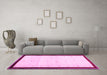 Machine Washable Solid Pink Modern Rug in a Living Room, wshcon1580pnk