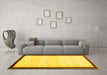 Machine Washable Solid Yellow Modern Rug in a Living Room, wshcon1580yw