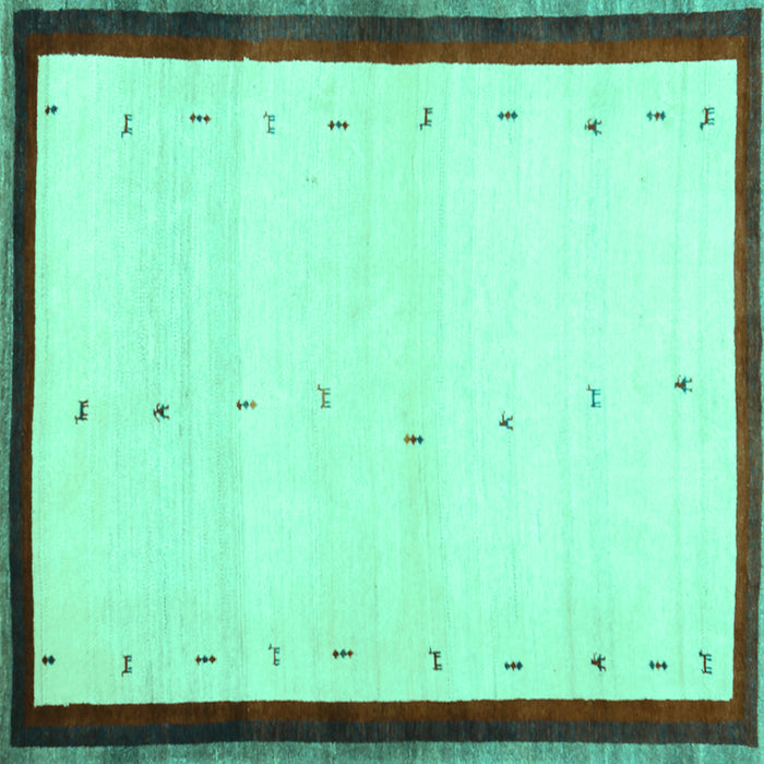 Square Solid Turquoise Modern Rug, con1580turq