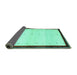 Sideview of Solid Turquoise Modern Rug, con1580turq