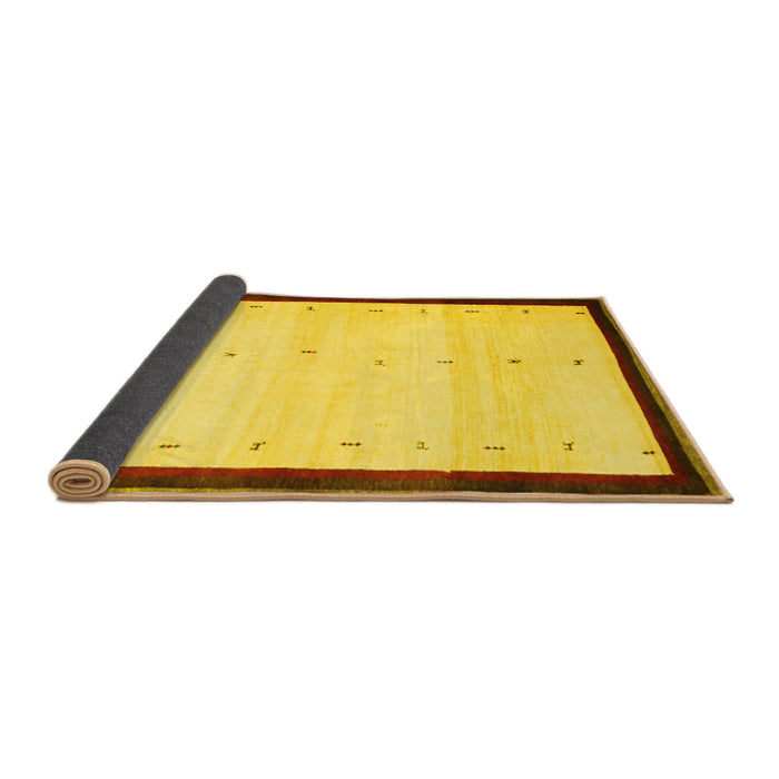 Sideview of Solid Yellow Modern Rug, con1580yw