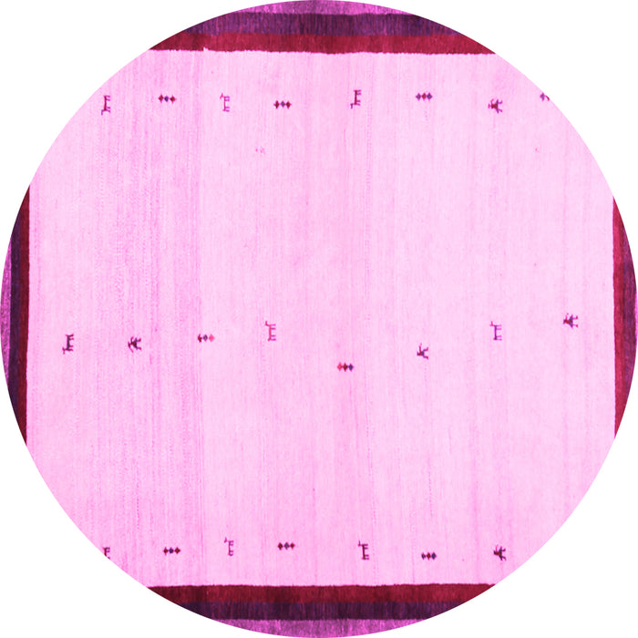 Round Solid Pink Modern Rug, con1580pnk