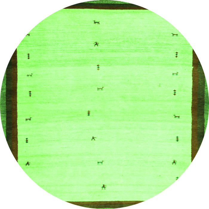 Square Solid Green Modern Rug, con1580grn
