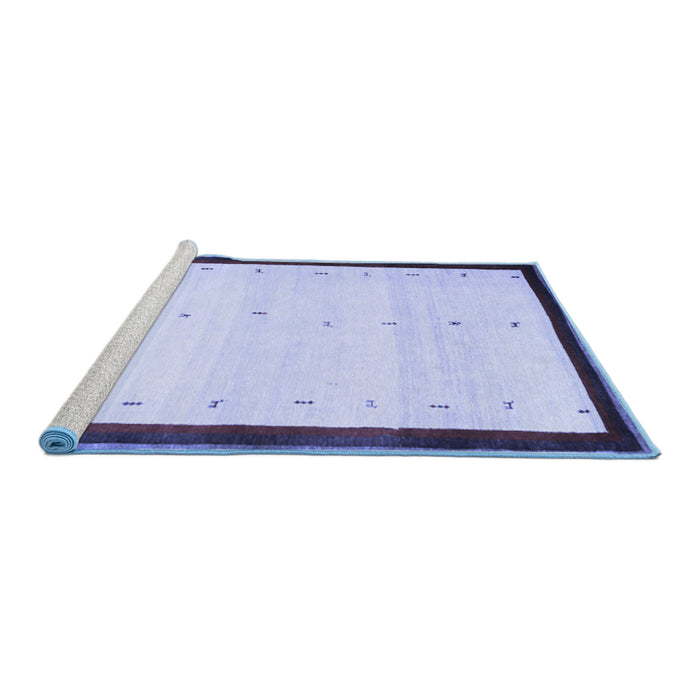 Sideview of Machine Washable Solid Blue Modern Rug, wshcon1580blu