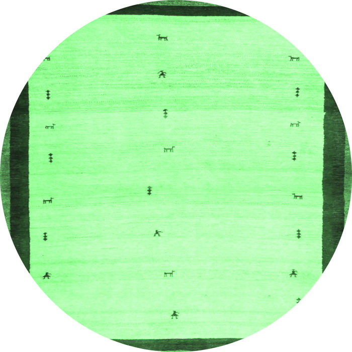 Round Solid Emerald Green Modern Rug, con1580emgrn