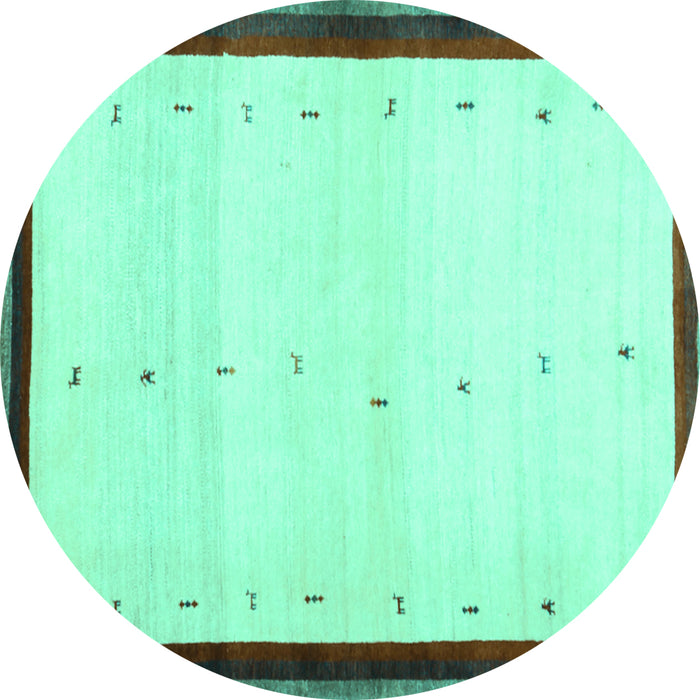 Round Solid Turquoise Modern Rug, con1580turq
