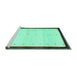 Sideview of Machine Washable Solid Turquoise Modern Area Rugs, wshcon1580turq