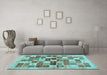 Machine Washable Abstract Light Blue Contemporary Rug in a Living Room, wshcon1581lblu