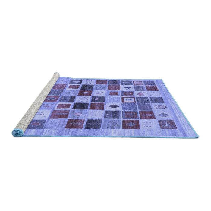 Sideview of Machine Washable Abstract Blue Contemporary Rug, wshcon1581blu