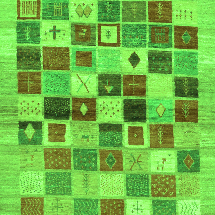 Abstract Green Contemporary Rug, con1581grn