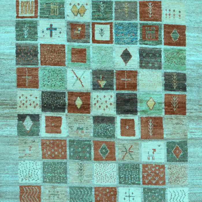 Abstract Light Blue Contemporary Rug, con1581lblu