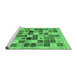 Sideview of Machine Washable Abstract Emerald Green Contemporary Area Rugs, wshcon1581emgrn