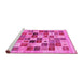 Sideview of Machine Washable Abstract Pink Contemporary Rug, wshcon1581pnk