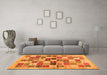 Machine Washable Abstract Orange Contemporary Area Rugs in a Living Room, wshcon1581org