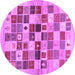 Round Abstract Purple Contemporary Rug, con1581pur