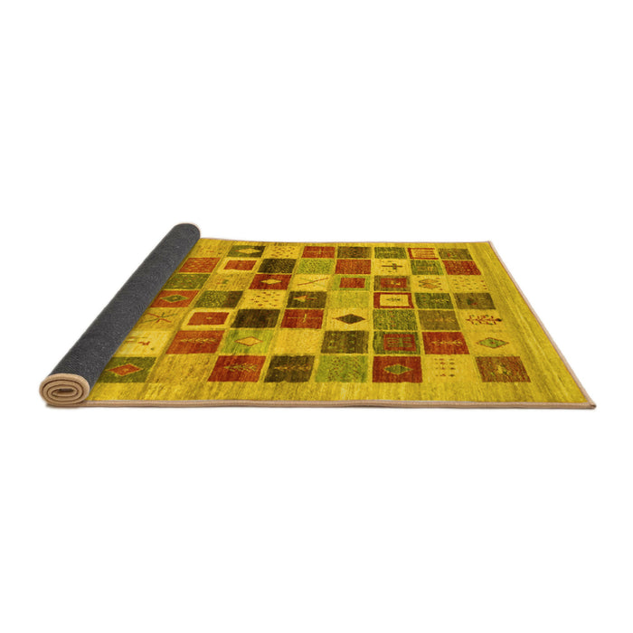 Sideview of Abstract Yellow Contemporary Rug, con1581yw