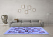 Machine Washable Abstract Blue Contemporary Rug in a Living Room, wshcon1581blu