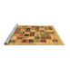 Sideview of Machine Washable Abstract Brown Contemporary Rug, wshcon1581brn