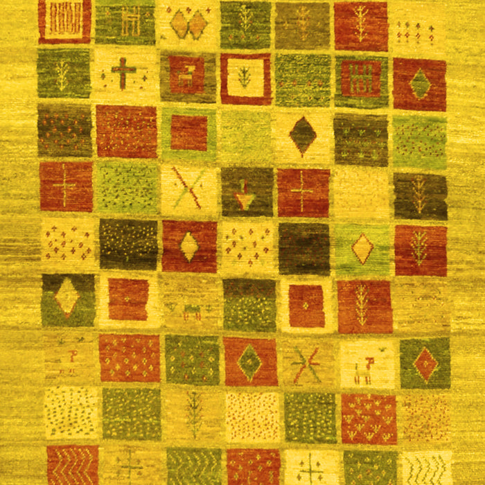 Abstract Yellow Contemporary Rug, con1581yw