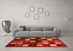 Machine Washable Abstract Orange Contemporary Area Rugs in a Living Room, wshcon1582org