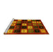 Sideview of Machine Washable Abstract Yellow Contemporary Rug, wshcon1582yw