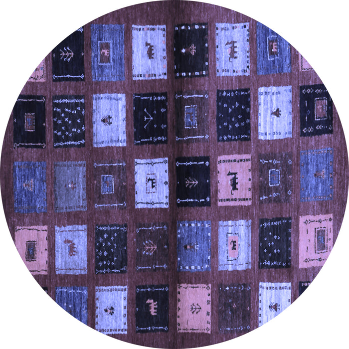 Round Machine Washable Abstract Blue Contemporary Rug, wshcon1582blu