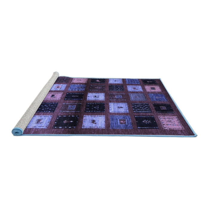 Sideview of Machine Washable Abstract Blue Contemporary Rug, wshcon1582blu