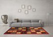 Machine Washable Abstract Brown Contemporary Rug in a Living Room,, wshcon1582brn