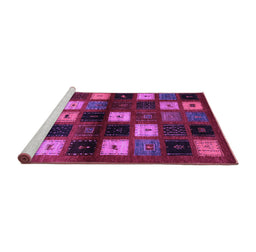 Sideview of Machine Washable Abstract Purple Contemporary Area Rugs, wshcon1582pur