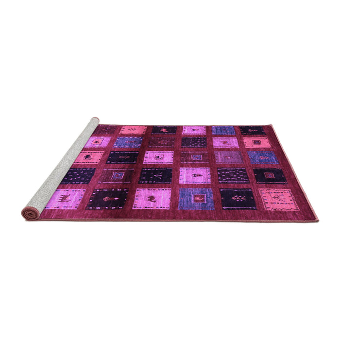 Sideview of Machine Washable Abstract Purple Contemporary Area Rugs, wshcon1582pur