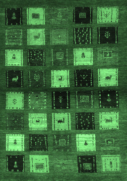 Abstract Emerald Green Contemporary Rug, con1582emgrn