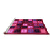 Sideview of Machine Washable Abstract Pink Contemporary Rug, wshcon1582pnk