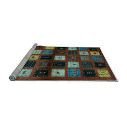 Sideview of Machine Washable Abstract Light Blue Contemporary Rug, wshcon1582lblu