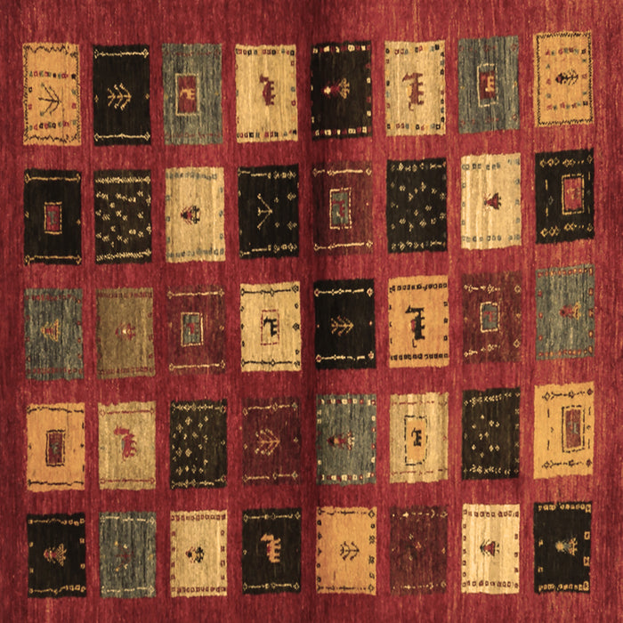 Square Abstract Brown Contemporary Rug, con1582brn