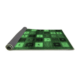 Sideview of Abstract Emerald Green Contemporary Rug, con1582emgrn