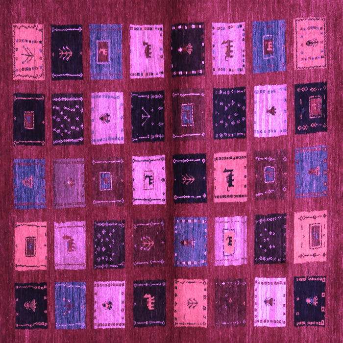 Square Machine Washable Abstract Purple Contemporary Area Rugs, wshcon1582pur