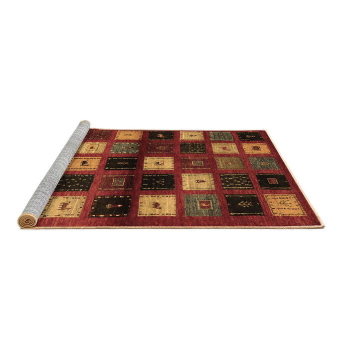 Sideview of Machine Washable Abstract Brown Contemporary Rug, wshcon1582brn