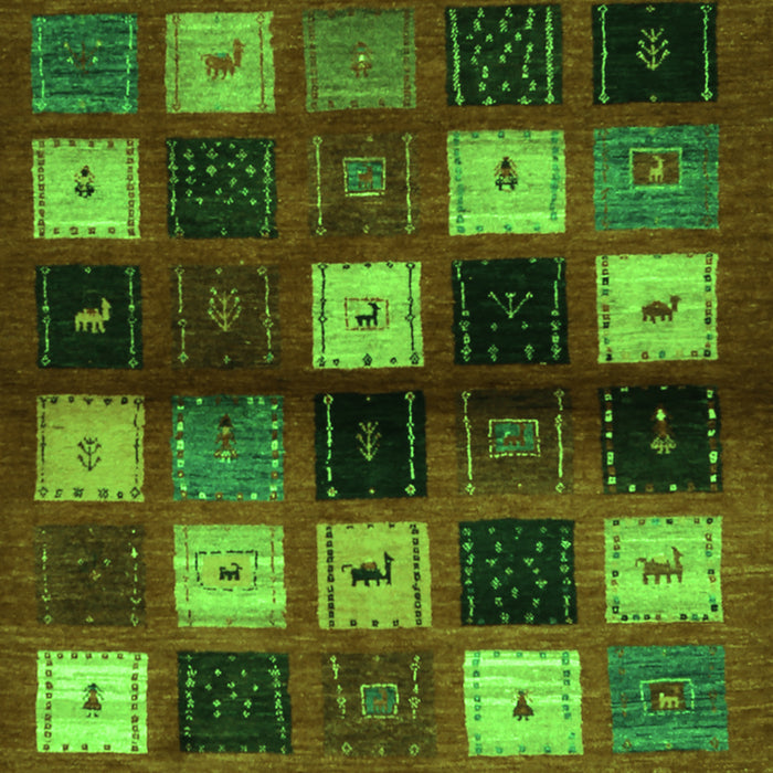 Abstract Green Contemporary Rug, con1582grn